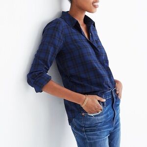 Madewell Wrap-Front Shirt in Arion Plaid